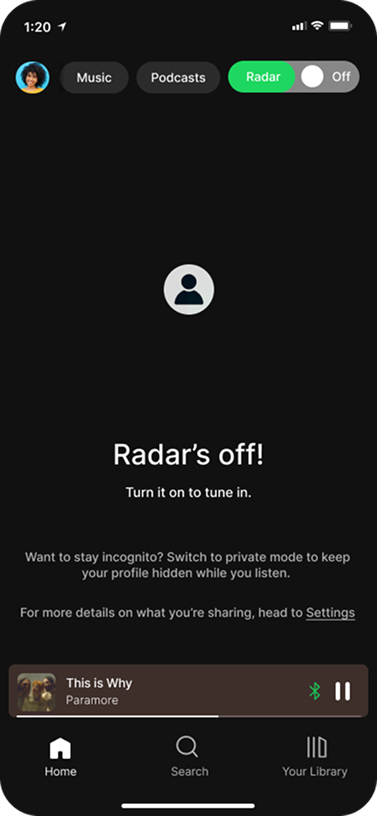 Home screen interface